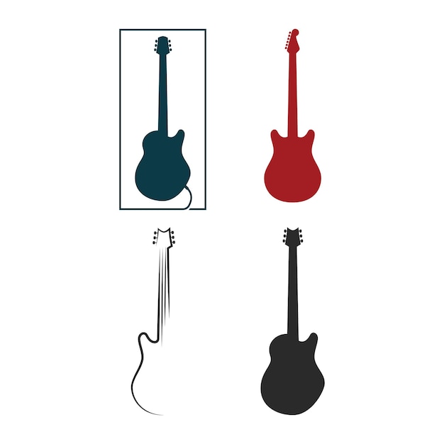 Плоский дизайн логотипа гитары