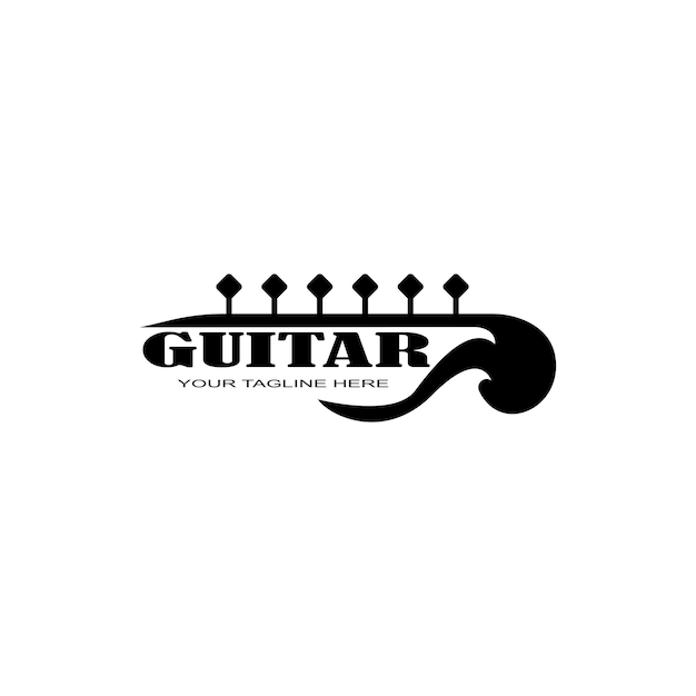 Guitar logo template vector icon illustration design