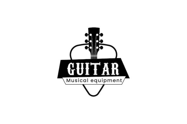 Vector guitar logo vector icon illustration