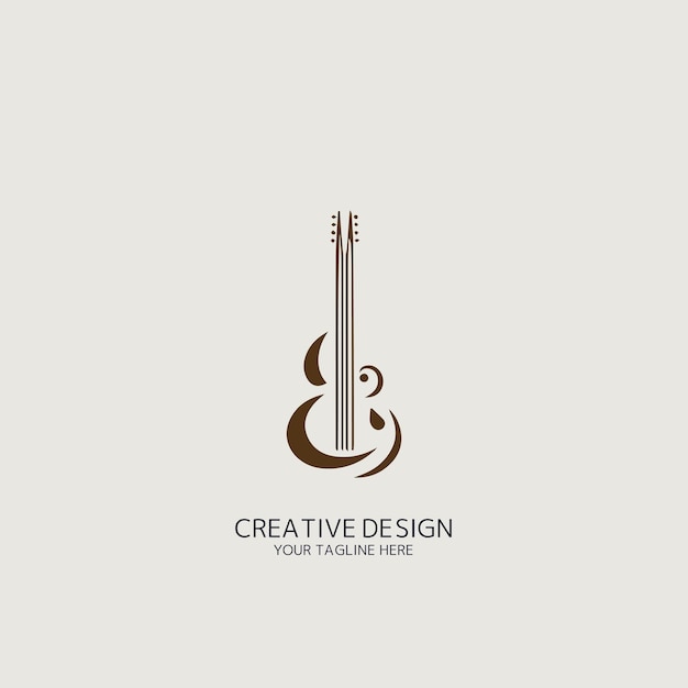 Vector guitar logo vector image