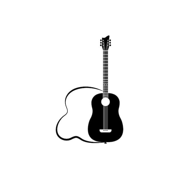 Вектор Дизайн векторного шаблона логотипа гитары