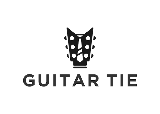 Disegno dell'illustrazione del modello vettoriale del logo della chitarra