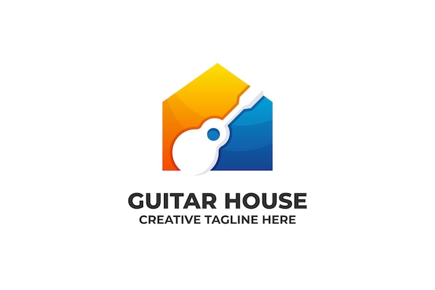 ギター音楽グラデーションビジネスロゴ