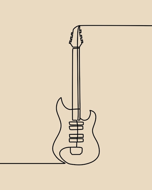 Guitar in one line art