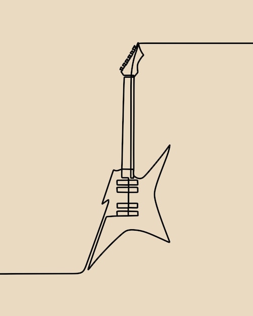 Guitar in one line art