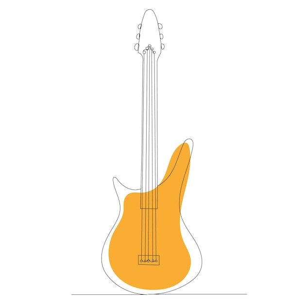 Guitar one line drawing vector