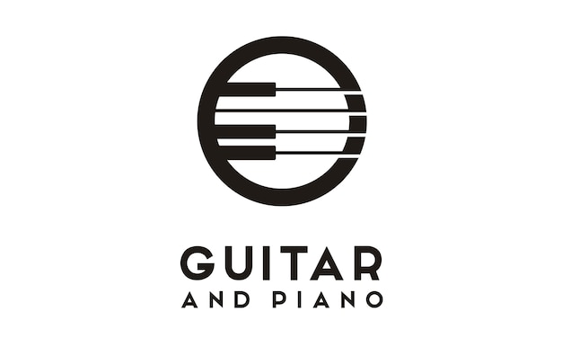 Вектор Дизайн логотипа guitar piano