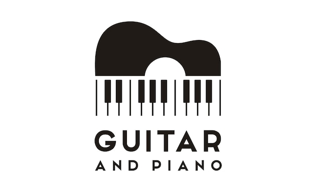 Vettore design del logo di guitar piano