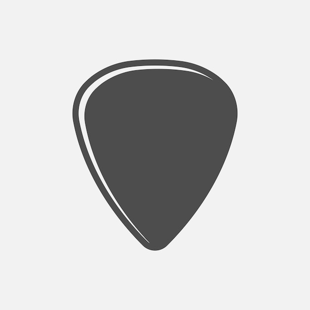 Vector guitar pick icon isolated on white background vector illustration