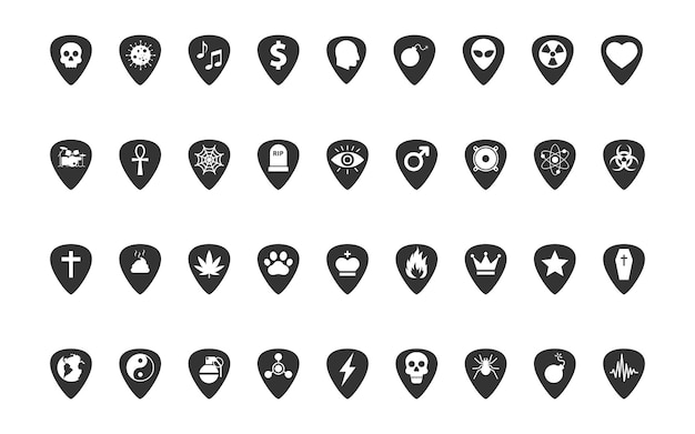 Guitar picks collection Vector illustration