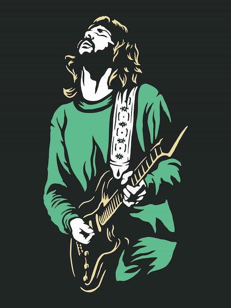 Guitar player illustratie