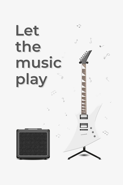 Vector guitar player motivation quotes. vector illustration.