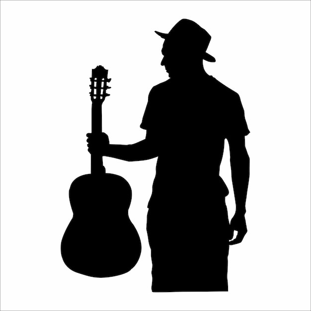 Vector guitar player silhouette