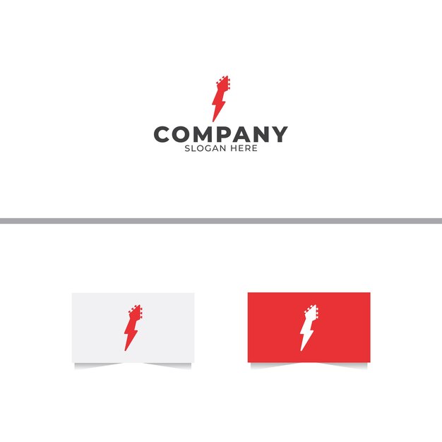 Guitar Power Logo Design Template