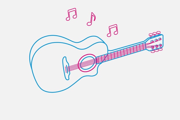 Guitar sketch illustration vector