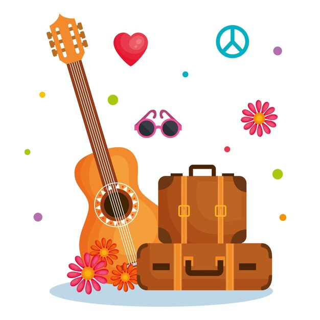 Guitar suitcases and other hippie objects