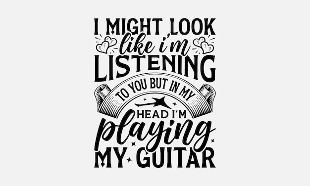 Guitar SVG Design Cool Music T Shirt Funny Guitar TShirts for Men