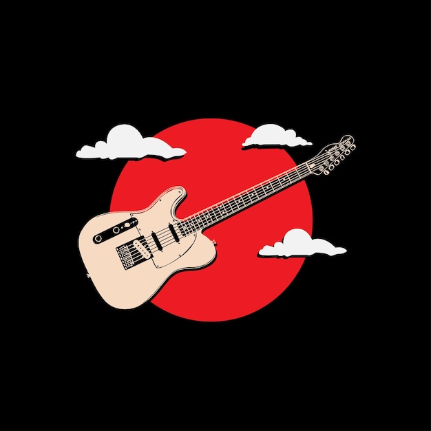 Guitar vector illustration design template