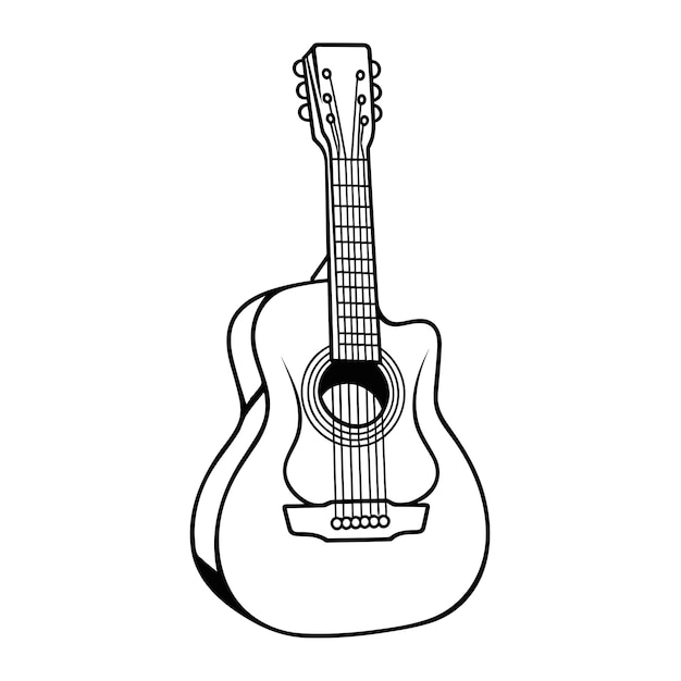 Vettore logo di illustrazione vettoriale di chitarra