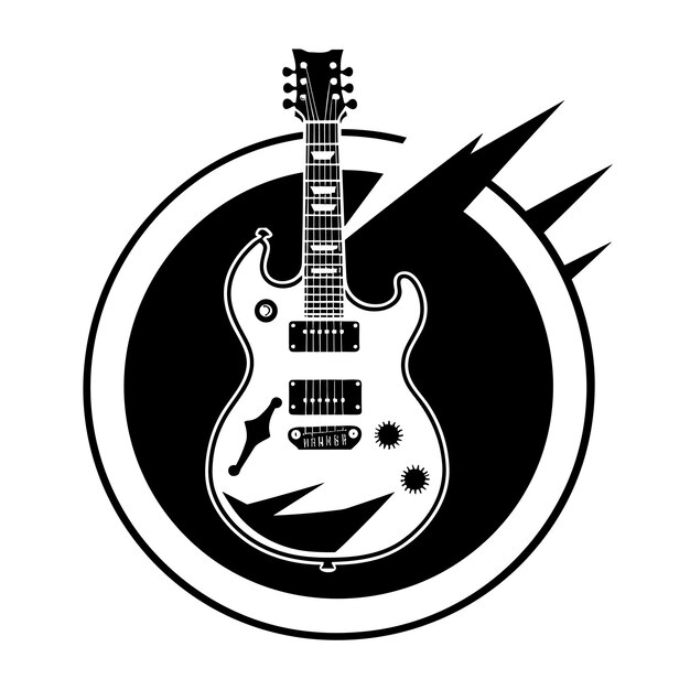 Vector guitar vector illustration logo