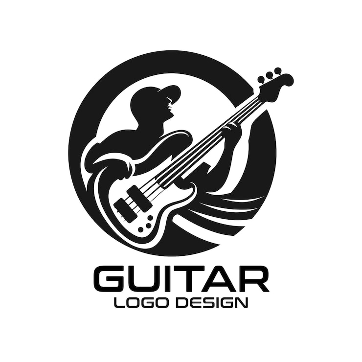 Vector guitar vector logo design