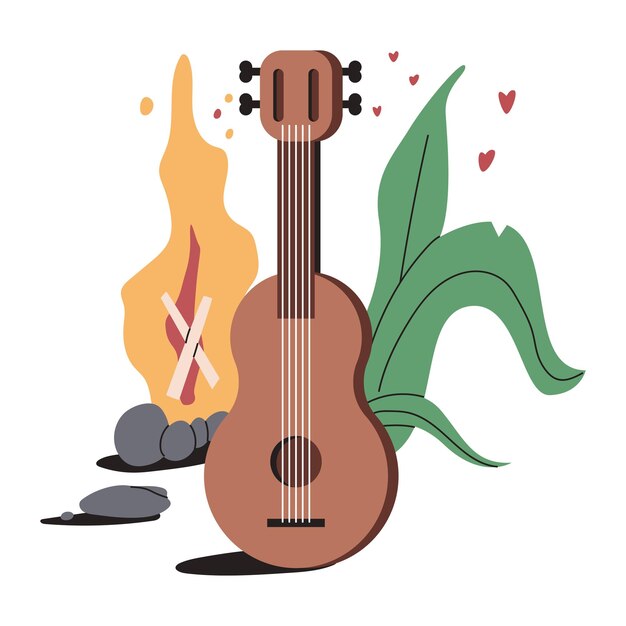 Vector guitar vector music instrument concept illustration