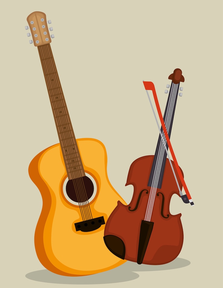Vector guitar and violin instruments