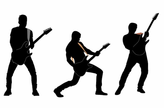 Vector guitarist silhouette