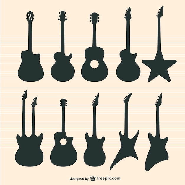 Guitars silhouettes set