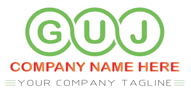 वेक्टर guj letter logo design