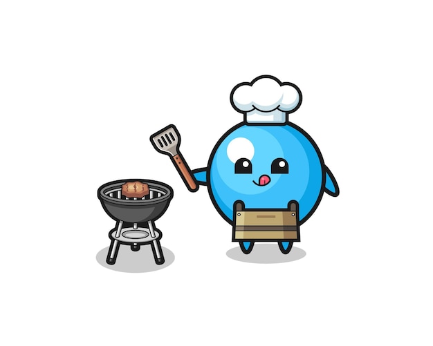 Gum ball barbeque chef with a grill