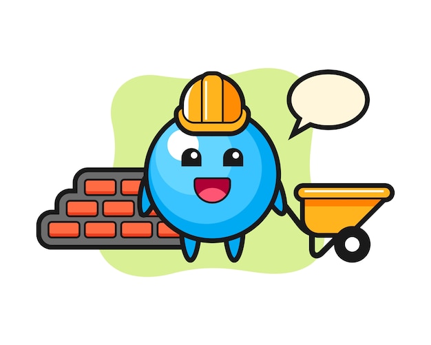 Gum ball cartoon as a builder