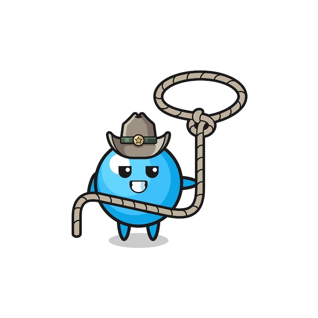 The gum ball cowboy with lasso rope , cute design