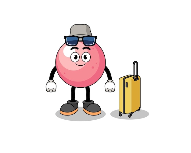 Gum ball mascot doing vacation