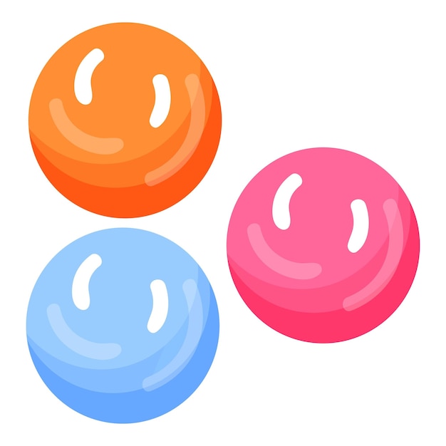 Gum colorful balls icon cartoon vector candy pink ball gummy