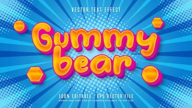 Gummy bear 3d bewerkbare teksteffect lettertypestijl