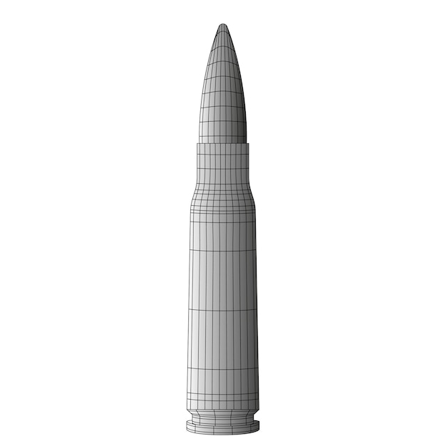 銃弾ベクトル分離イラスト 762 mm 弾丸ワイヤ フレーム