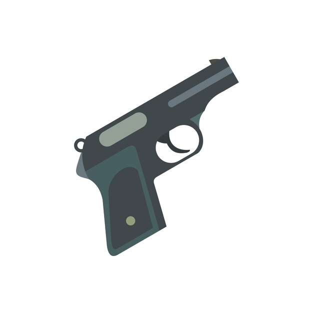 Vector gun flat icon isolated on white background