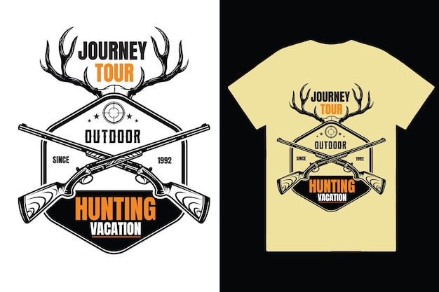 Vector gun hunting tshirt design