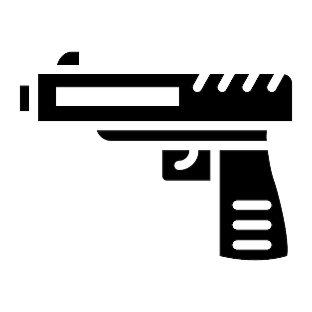 Векторное изображение значка пистолета может быть использовано для стрельбы