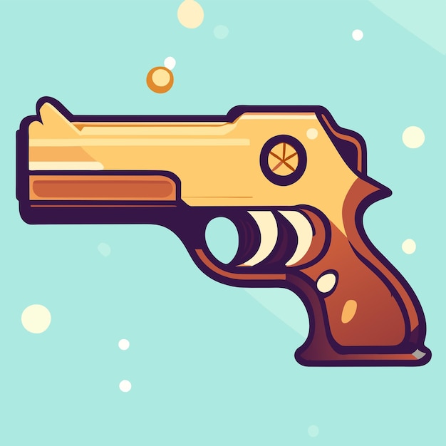 Vector gun pistol cartoon vector icon illustration holiday object icon concept isolated flat illustration