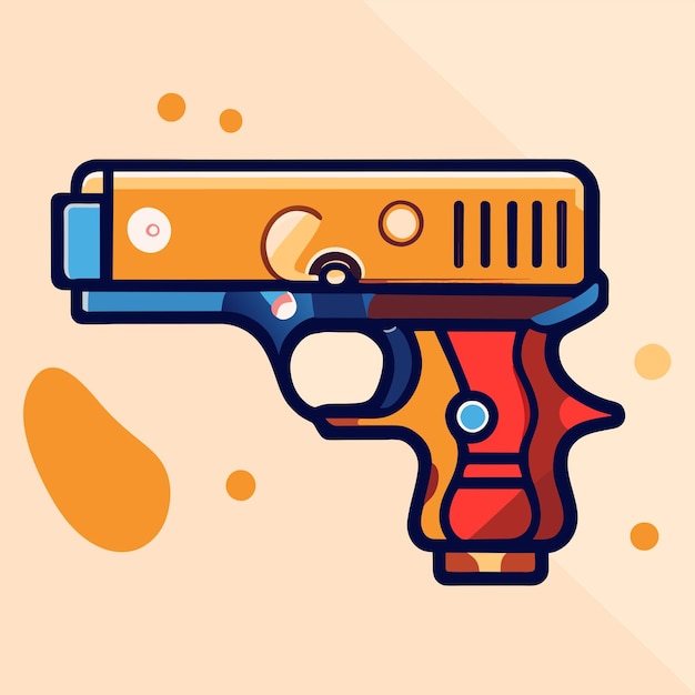 Gun pistol cartoon vector icon illustration holiday object icon concept isolated flat illustration