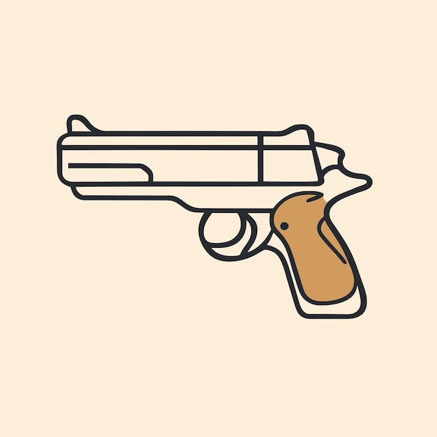 Vector gun pistol cartoon vector icon illustration holiday object icon concept isolated flat illustration