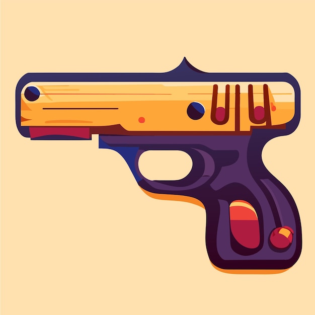 Illustrazione dell'icona del vettore cartoon della pistola a pistola illustrazione piatta isolata del concetto dell'icona dell'oggetto vacanze