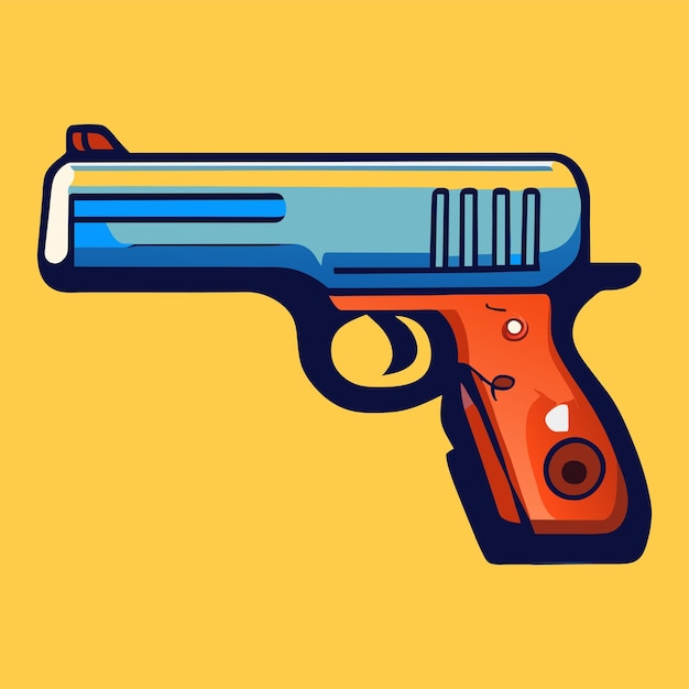 Gun pistol cartoon vector icon illustration holiday object icon concept isolated flat illustration