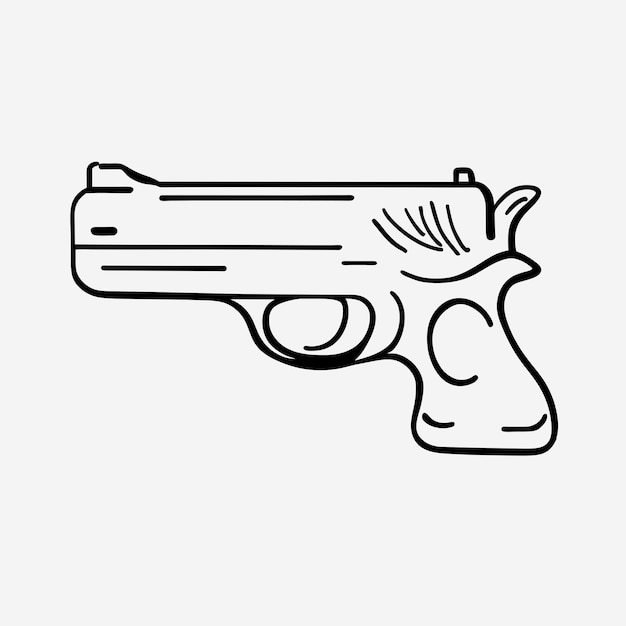 Vector gun pistol cartoon vector icon illustration holiday object icon concept isolated flat illustration