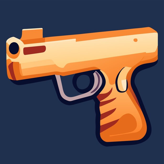 Gun pistol cartoon vector icon illustration holiday object icon concept isolated flat illustration