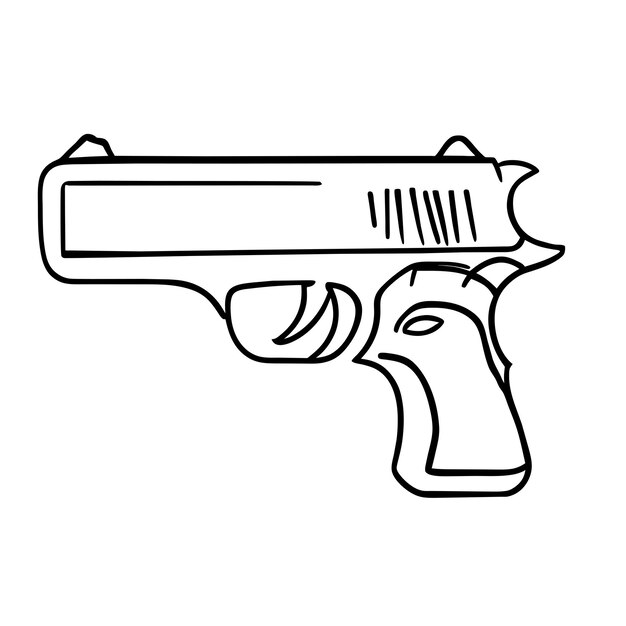 Vector gun pistol cartoon vector icon illustration holiday object icon concept isolated flat illustration