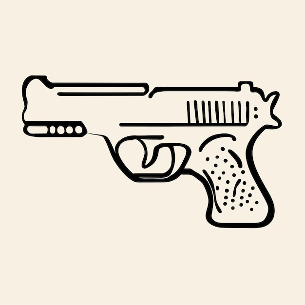 Vector gun pistol cartoon vector icon illustration holiday object icon concept isolated flat illustration