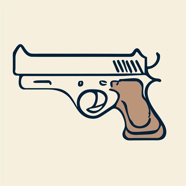 Gun pistol cartoon vector icon illustration holiday object icon concept isolated flat illustration